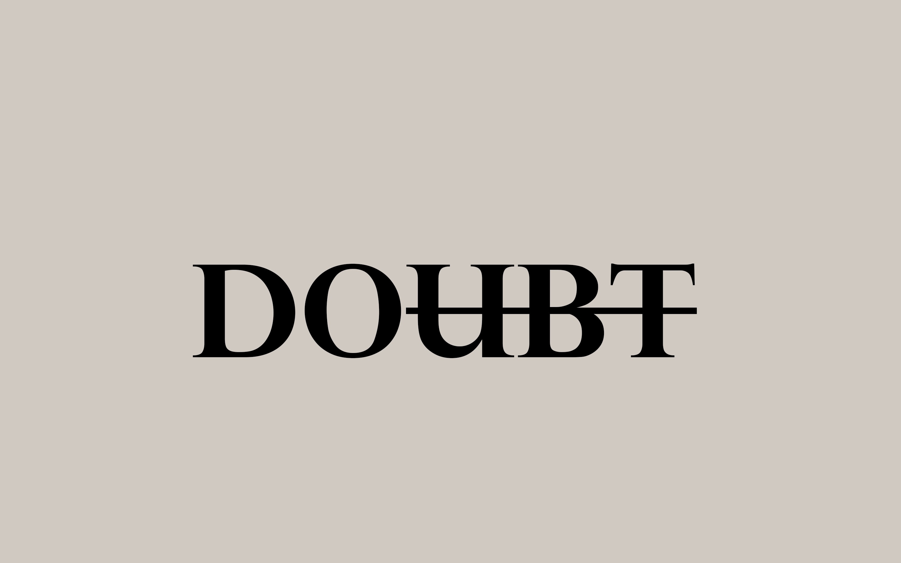 Picture of text displaying the word doubt